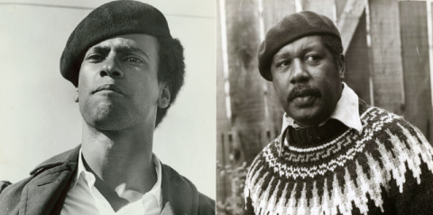 Huey P. Newton (left) and Ernest J. Gaines (right)